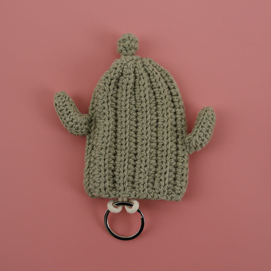 Handcrafted Cartoon Key Pouch Cute Duck Butt Knitted Key Holder