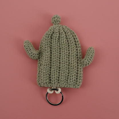 Handcrafted Cartoon Key Pouch Cute Duck Butt Knitted Key Holder