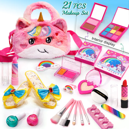 Girls' Makeup Play Set with Stylish Handbag