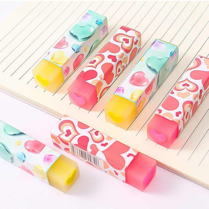 Novelty Heart Dinosaur Erasers For Pencil Correction