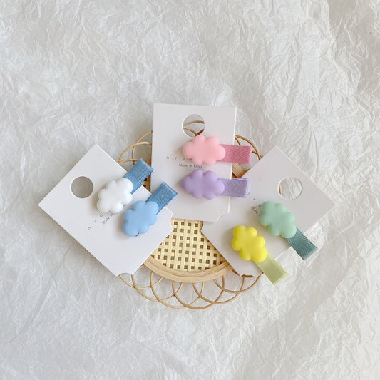 Colorful Cloud Hair Clips for Kids - Fabric Hair Accessories