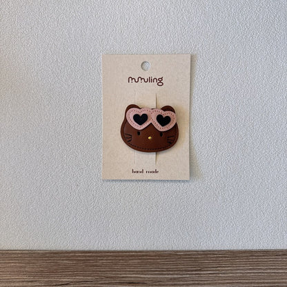Cute Cartoon Leather Hair Clips for Kids - Bunny, Penguin, Cat