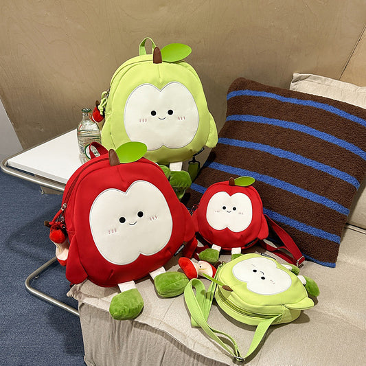 Trendy Apple Shaped Women's Crossbody Bag Stylish Canvas Shoulder Bag