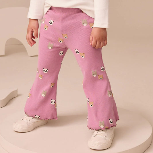 Knitted Flare Leggings for Girls - Comfortable Cotton Casual Pants