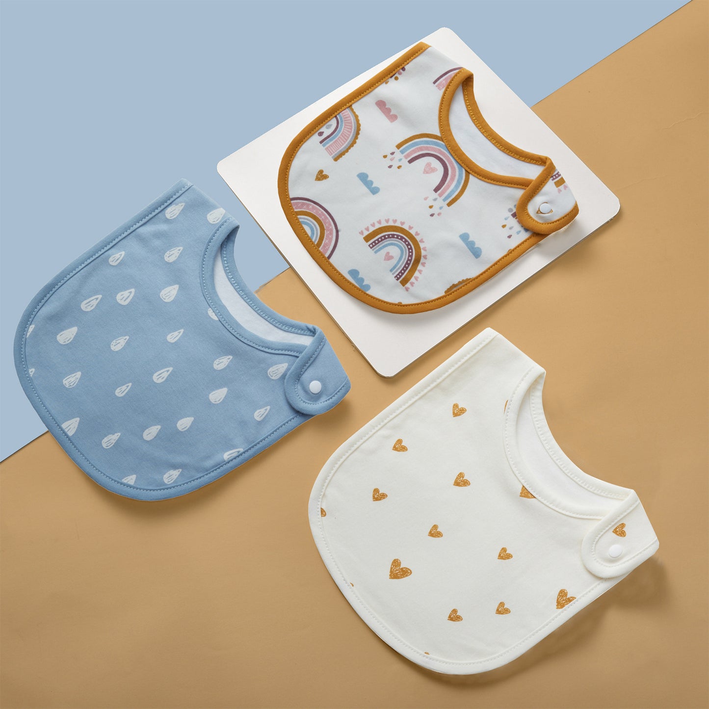 3-Pack Cartoon Baby Bibs Soft Cotton Waterproof Drool Bibs