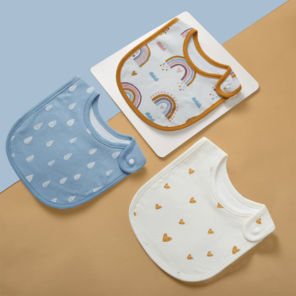 3-Pack Cartoon Baby Bibs Soft Cotton Waterproof Drool Bibs