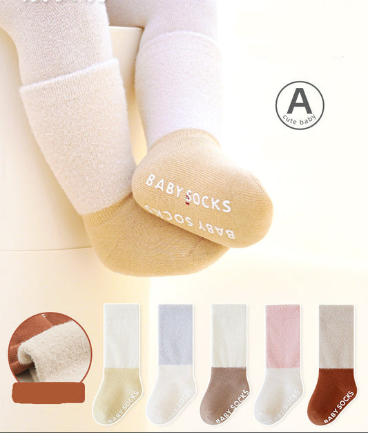 Cozy Cartoon Cotton Baby Floor Socks Non-Slip Mid-Calf