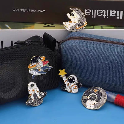 Astronaut Brooch Cute Cartoon Space Badge for Bags