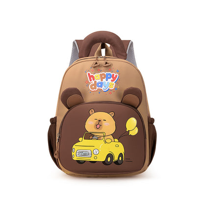 Capybara Children’s Backpack Cute Cartoon Design Breathable Large Capacity