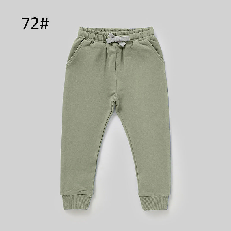 Children's Solid Color Casual Pants Comfortable All-Season Style