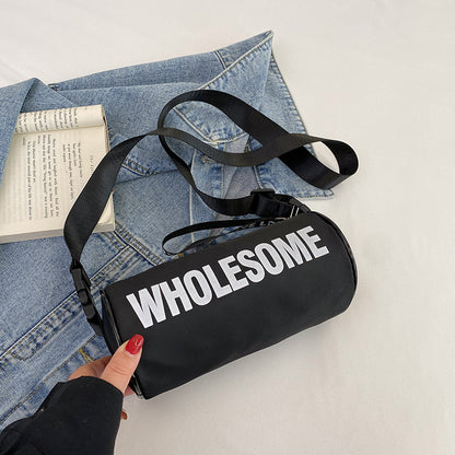 Trendy Letter Print Canvas Crossbody Bag for Kids