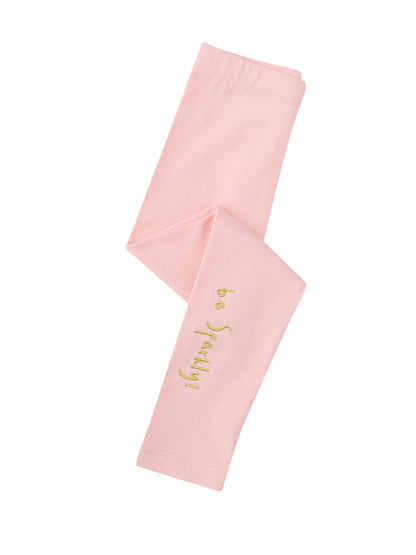Embroidered Cotton Leggings for Girls Casual Stretch Fit