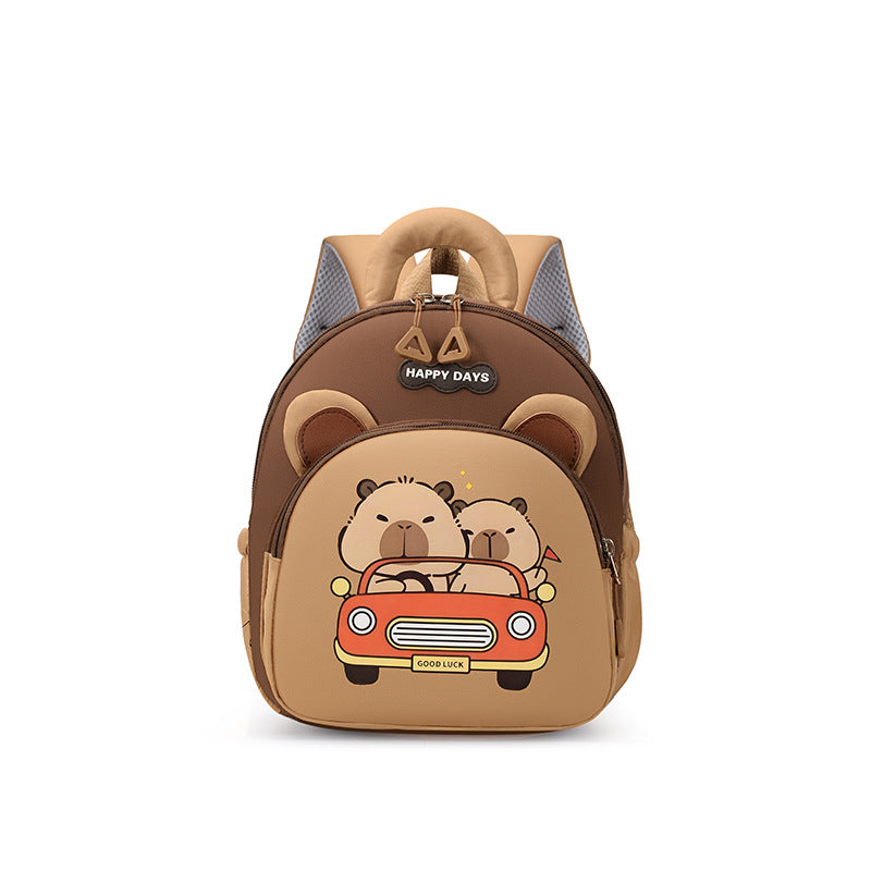 Capybara Children’s Backpack Cute Cartoon Design Breathable Large Capacity