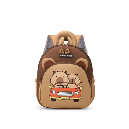 Capybara Children’s Backpack Cute Cartoon Design Breathable Large Capacity