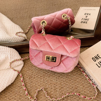Trendy Velvet Mini Crossbody Bag for Kids