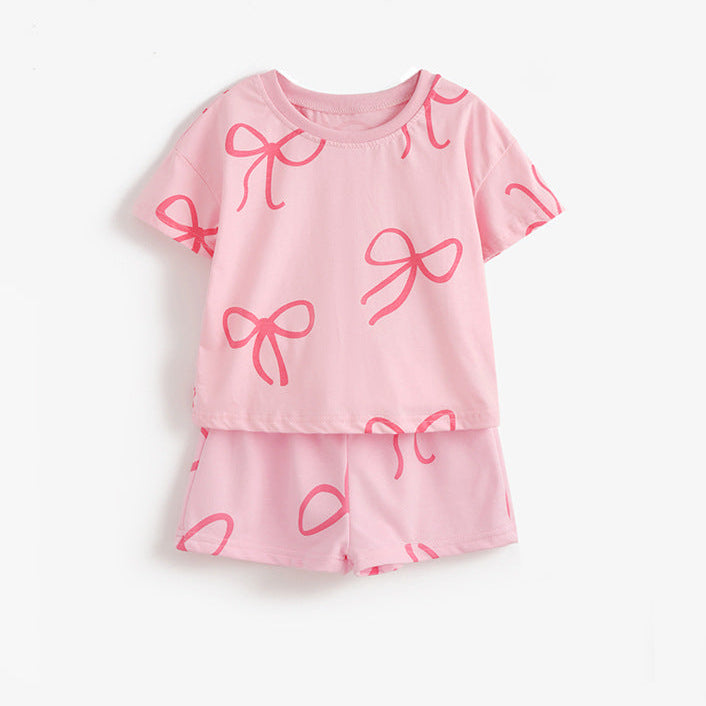 Cute Girl's Two-Piece Printed Summer Outfit