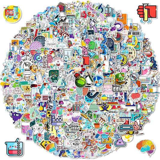 Lab Chemistry Cartoon Sticker Pack Peelable Adhesive