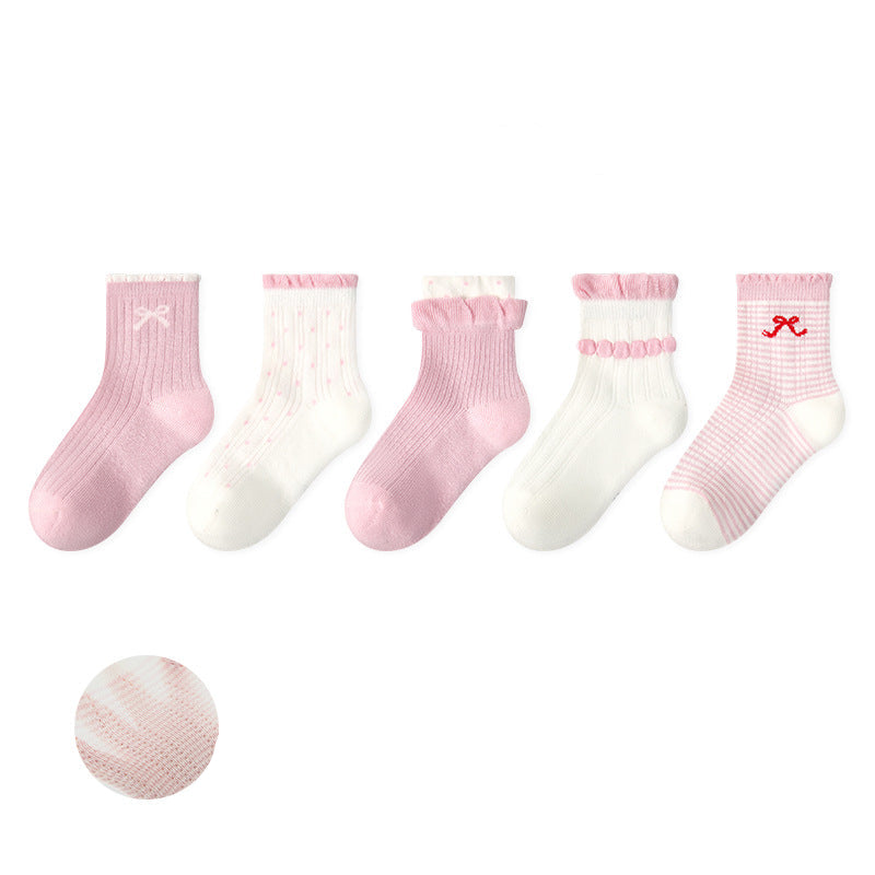 Kids Mesh Cotton Socks Cute Cartoon Breathable Everyday