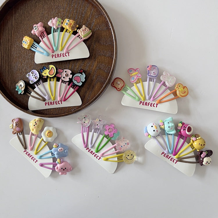 5-Pack Cute Cartoon Hair Clips for Kids