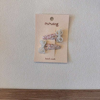 Kids' Flower Hair Clips Cute Pearl Bow Hair Accessories