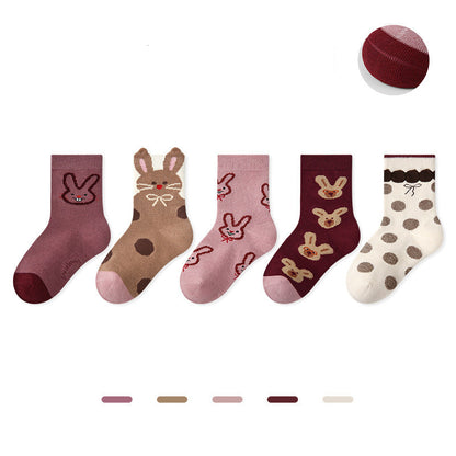 Kids Dot Colorblock Seamless Cotton Sport Socks
