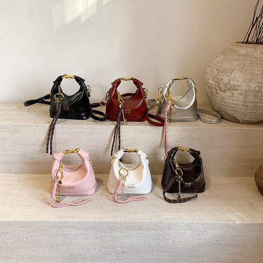 Mini Shoulder Bag for Kids Solid Color Trendy Casual Design