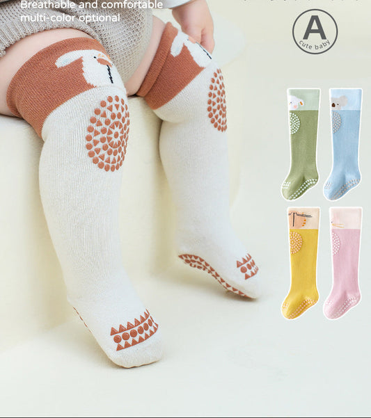 Kids' Non-Slip Cotton Socks with Cute Animal Design