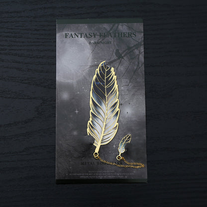 Metal Feather Bookmark Artistic Enamel Gift