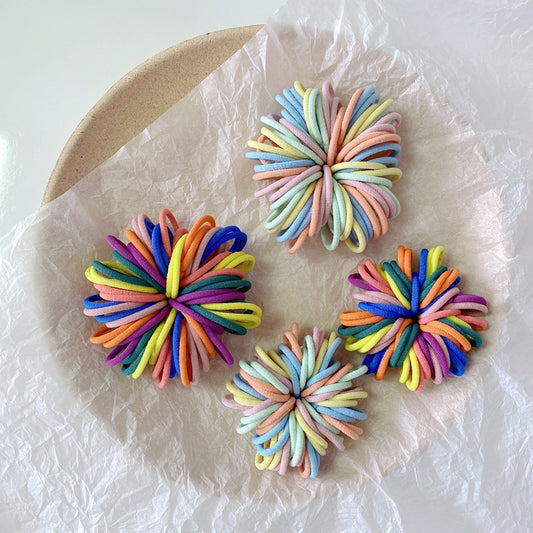 Mini Nylon Hair Ties for Kids - Rainbow Colors
