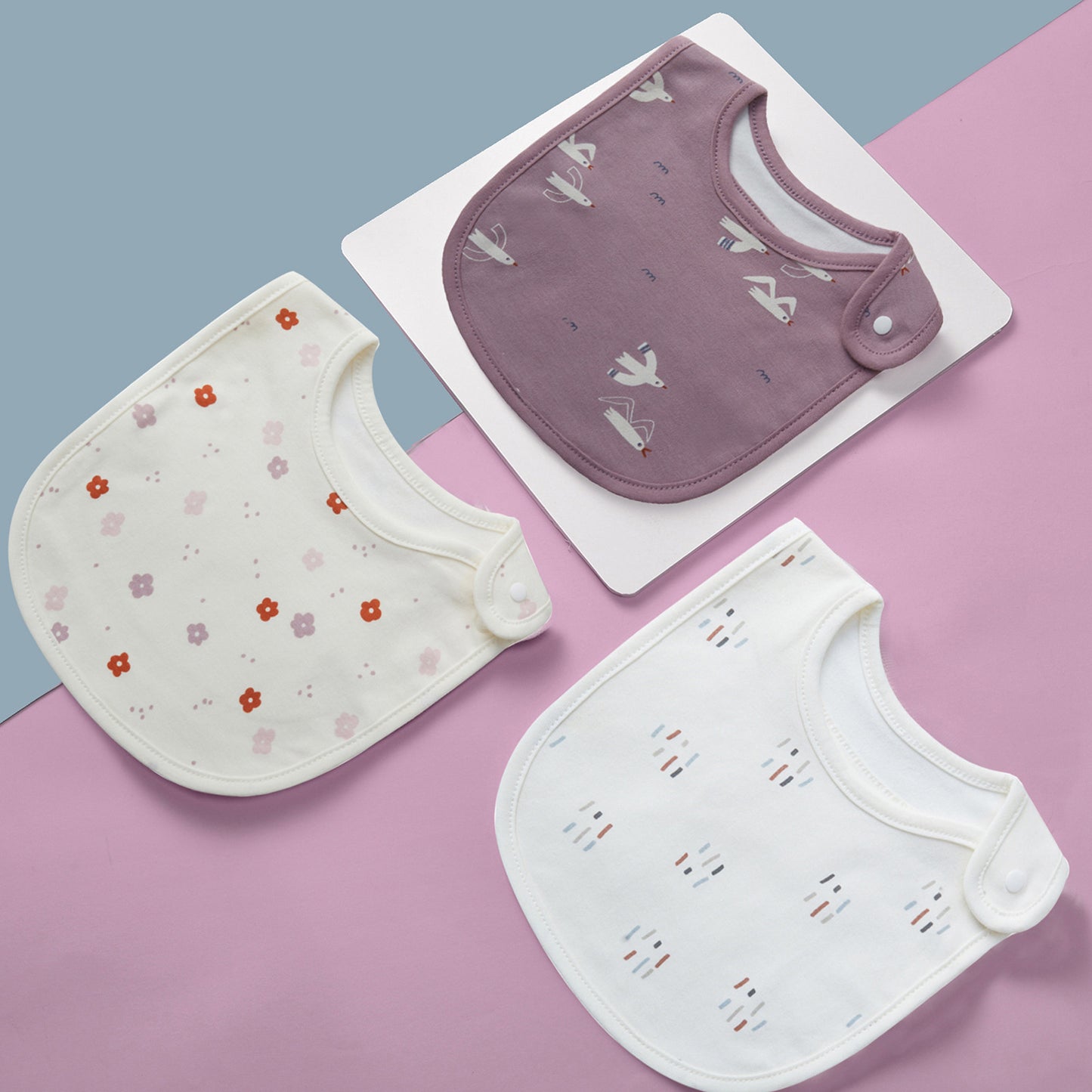 3-Pack Cartoon Baby Bibs Soft Cotton Waterproof Drool Bibs