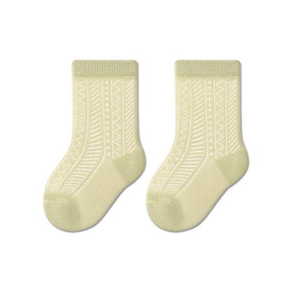 Baby Cotton Socks Breathable Mid-Calf Socks for Boys and Girls