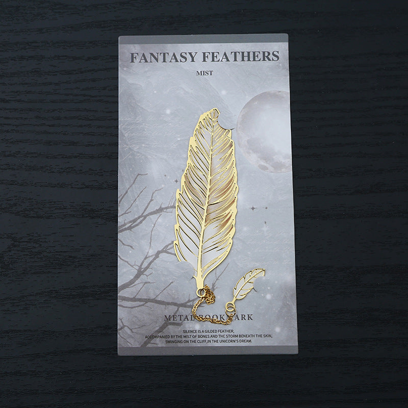 Metal Feather Bookmark Artistic Enamel Gift