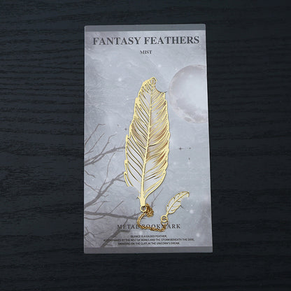 Metal Feather Bookmark Artistic Enamel Gift