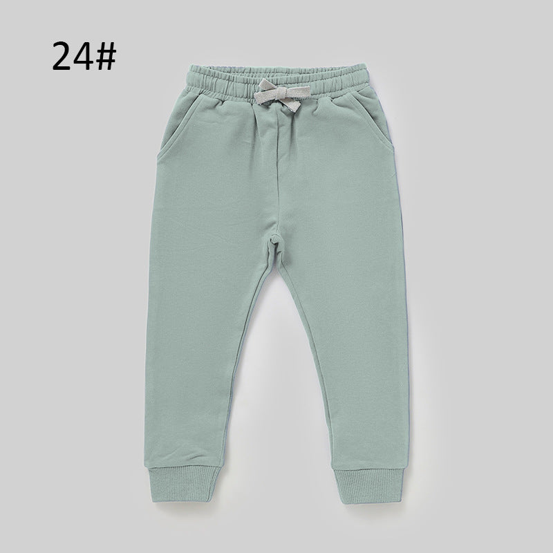 Children's Solid Color Casual Pants Comfortable All-Season Style