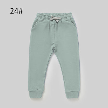 Children's Solid Color Casual Pants Comfortable All-Season Style
