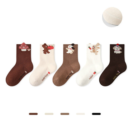 Kids Dot Colorblock Seamless Cotton Sport Socks