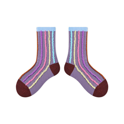 Kids Plush Polka Dot Mid Calf Socks Breathable