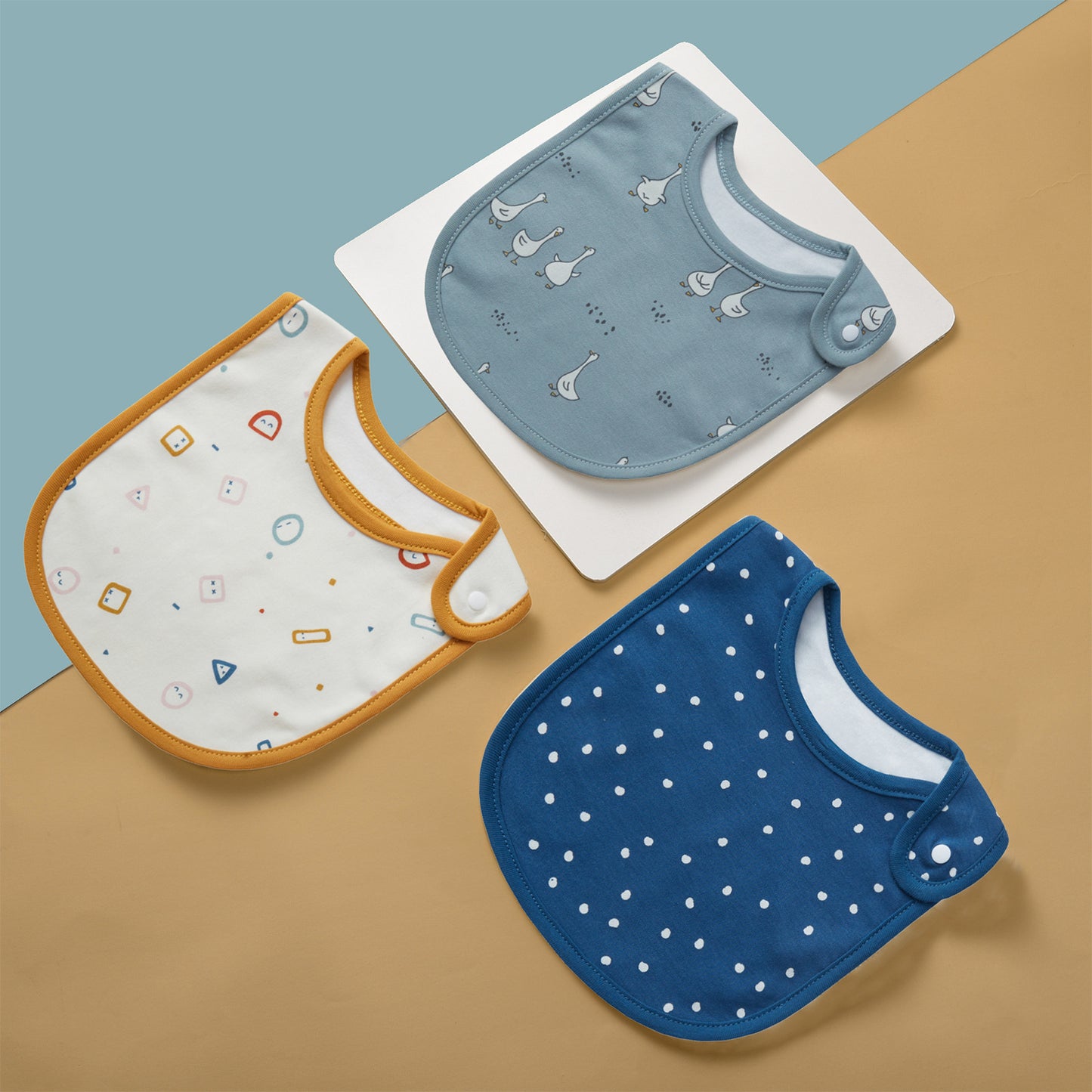 3-Pack Cartoon Baby Bibs Soft Cotton Waterproof Drool Bibs