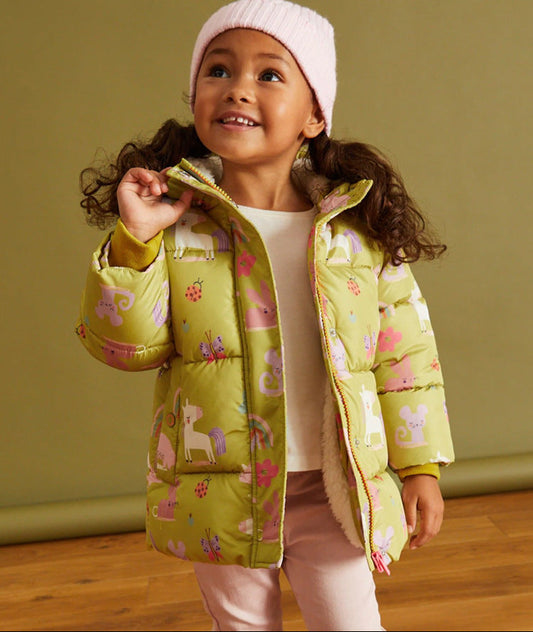 Girls' Floral Zip-Up Hoodie Casual Cotton Jacket
