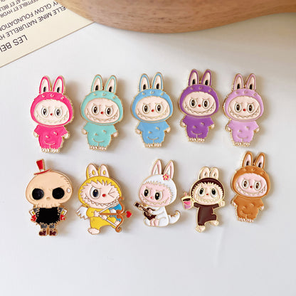 Cute Cartoon Bunny Metal Brooch Pin - Stylish Accessory for Bags and Clothing