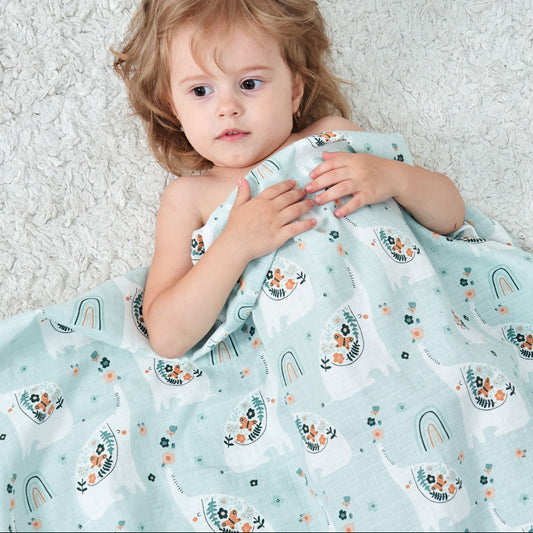 Muslin Baby Wrap Blanket With Cute Animal Prints