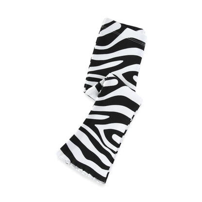 Girls' Zebra Print Flared Leggings Stylish Cotton Long Pants