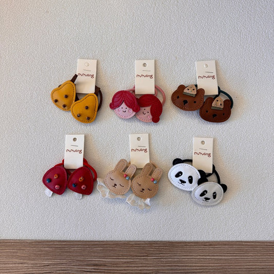Cartoon Animal Leather Baby Hair Clips Adorable Hair Accessories