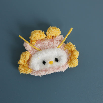 Cartoon Handmade Woven Hair Clips Adorable Kids Hair Accessories