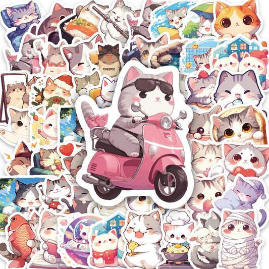 Sticker Sheets Cute Cat Doodle Printed Paper Stickers