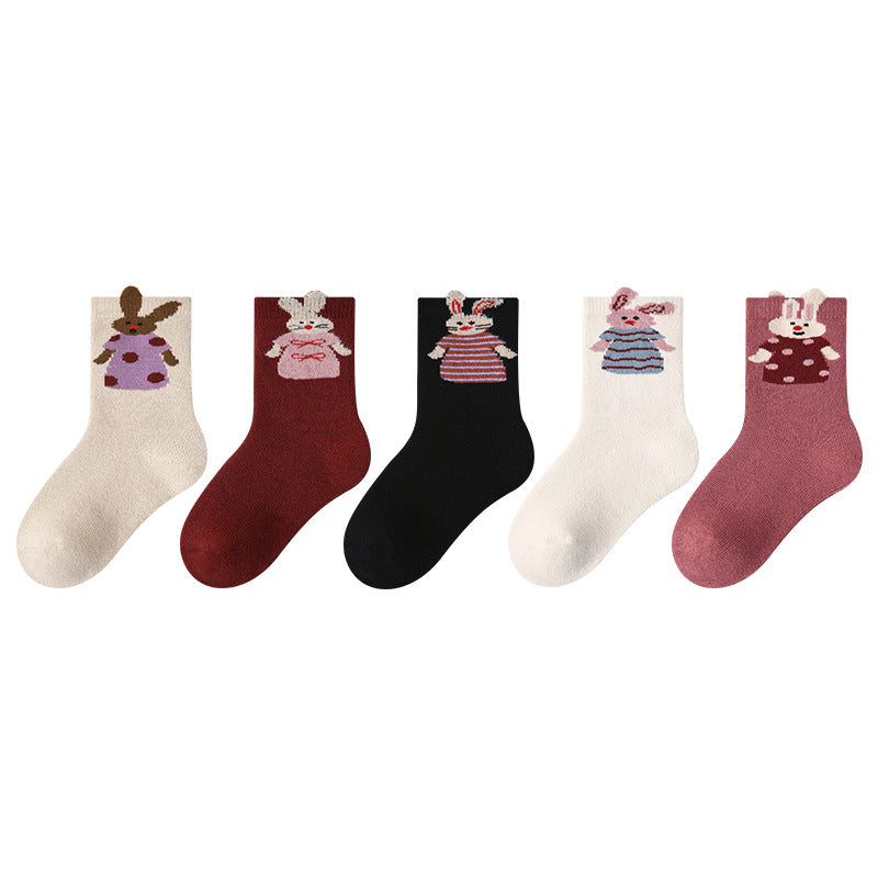 Kids Socks Animal Terry Cozy Warm Home Wear