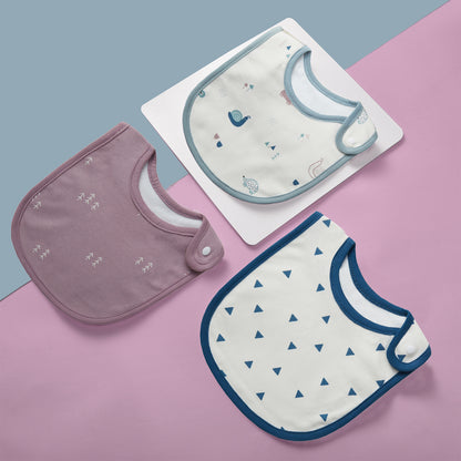 3-Pack Cartoon Baby Bibs Soft Cotton Waterproof Drool Bibs