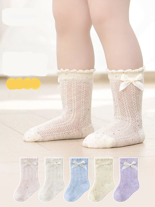 Breathable Cotton Baby Socks Cute Cartoon Design Mid-Calf Socks