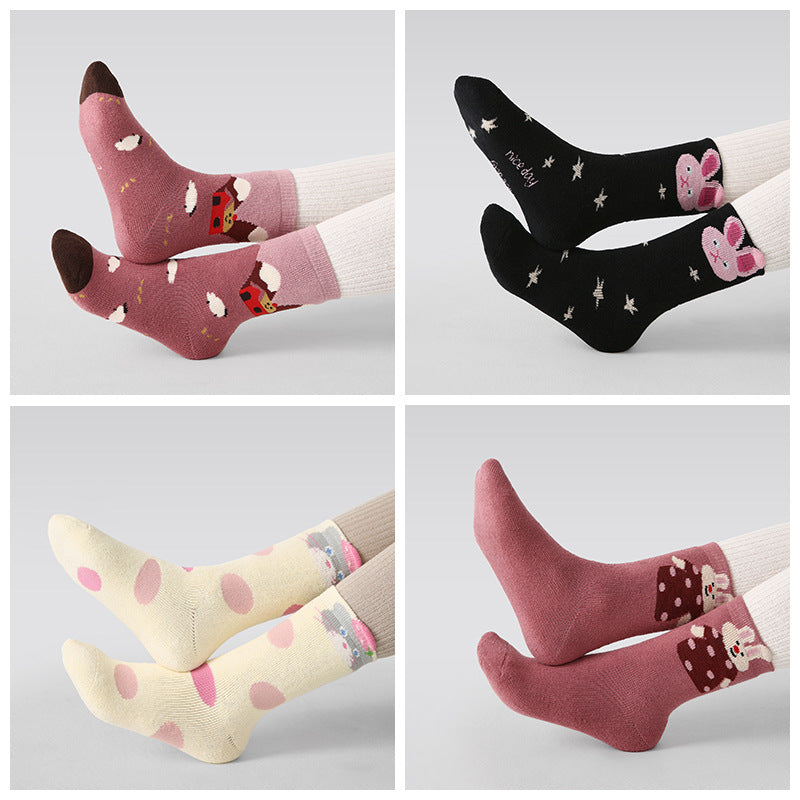 Kids Socks Animal Terry Cozy Warm Home Wear