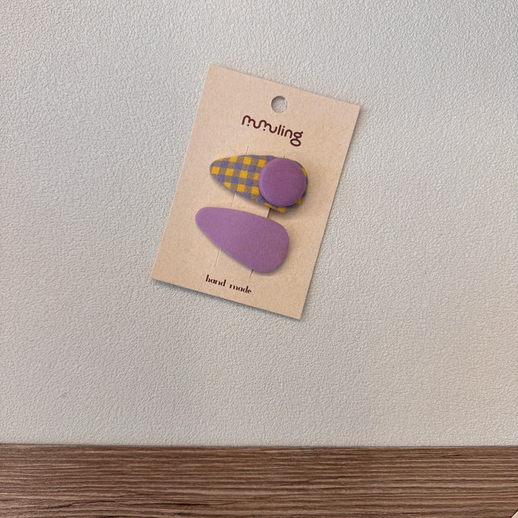 Cute Children’s Hair Clips with Checkered Design
